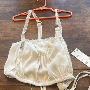 Urban Outfitters Ivory Lace Trim Camisole